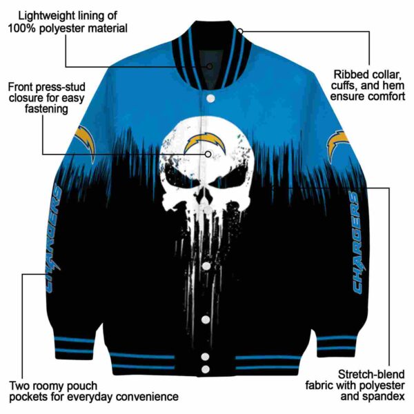 los angeles chargers punisher skull blue black white jacket new arrival jacketwow