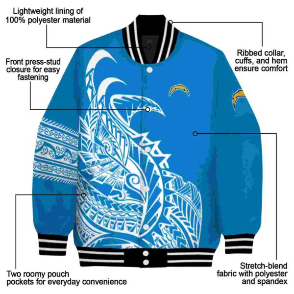 los angeles chargers tribal art blue white black jacket new arrival jacketwow