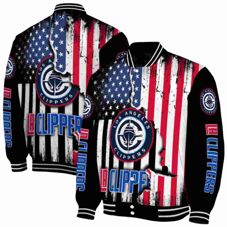 los angeles clippers patriotic theme black jacket fashion forward jacketwow