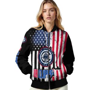 los angeles clippers patriotic theme black jacket latest model jacketwow