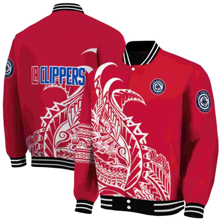 los angeles clippers tribal art red white black jacket fashion forward jacketwow