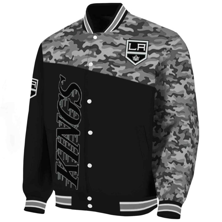 los angeles kings camo patchwork black jacket best selling jacketwow