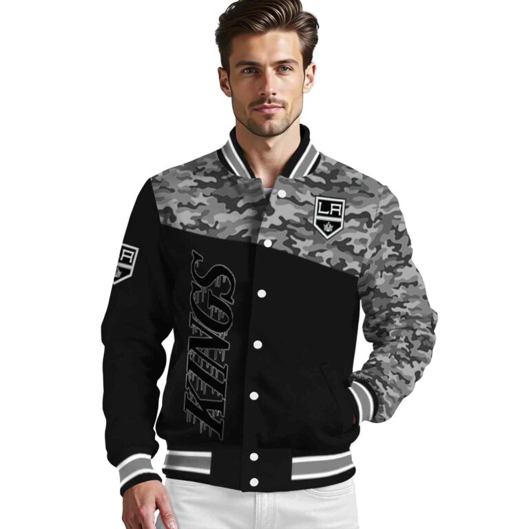 los angeles kings camo patchwork black jacket high quality jacketwow