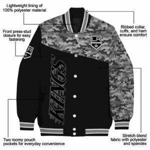 los angeles kings camo patchwork black jacket new arrival jacketwow