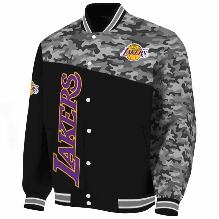 los angeles lakers camo patchwork black jacket best selling jacketwow