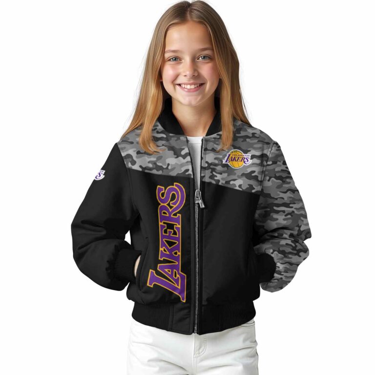 los angeles lakers camo patchwork black jacket top rated jacketwow
