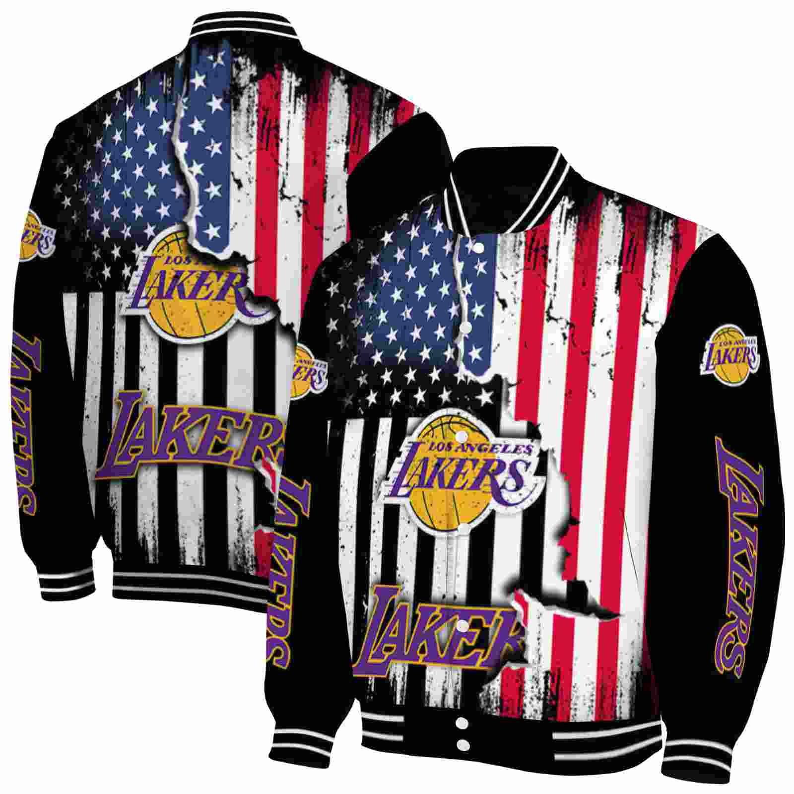 los angeles lakers patriotic theme black jacket fashion forward jacketwow los angeles lakers patriotic theme black jacket fashion forward jacketwow