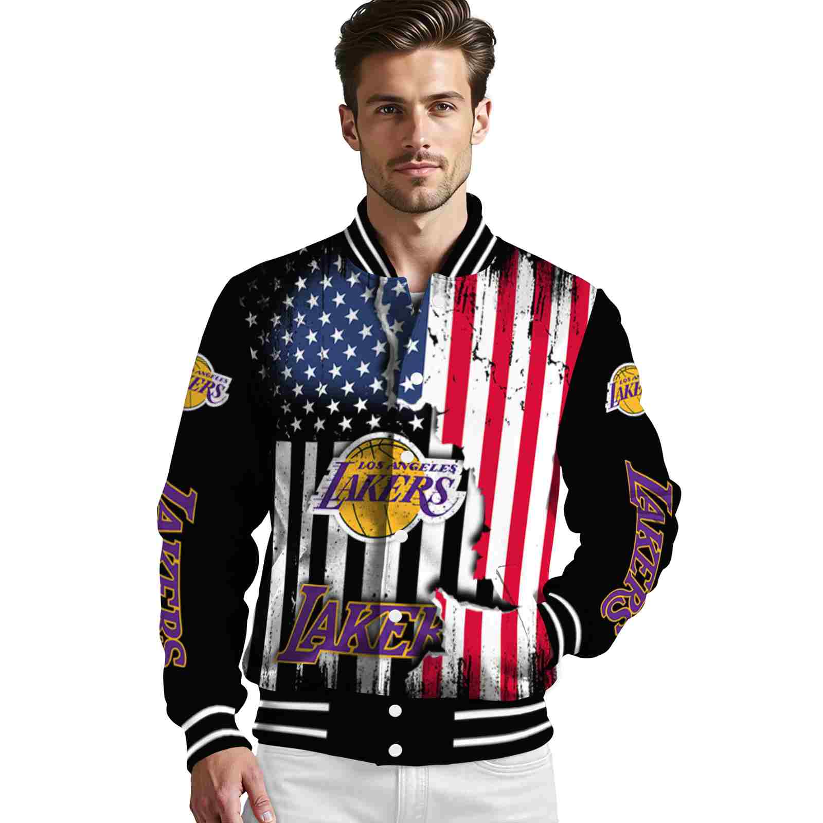 los angeles lakers patriotic theme black jacket high quality jacketwow los angeles lakers patriotic theme black jacket high quality jacketwow