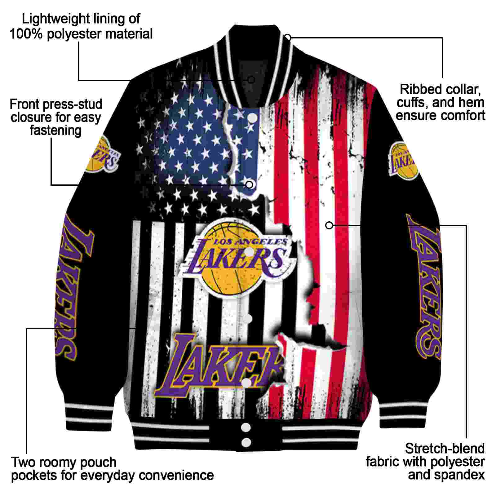 los angeles lakers patriotic theme black jacket new arrival jacketwow los angeles lakers patriotic theme black jacket new arrival jacketwow