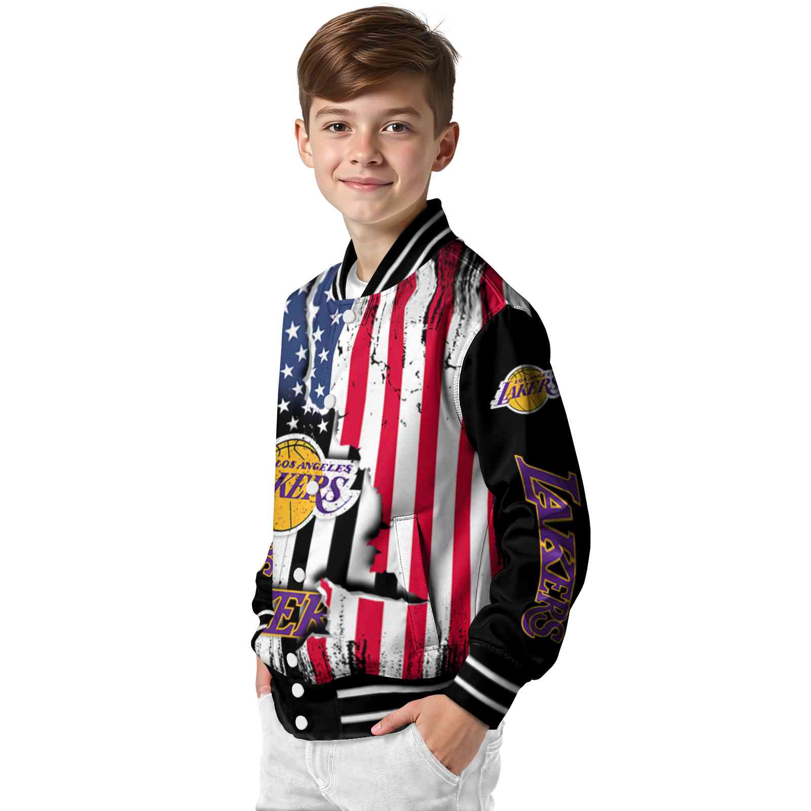 los angeles lakers patriotic theme black jacket trendy jacketwow los angeles lakers patriotic theme black jacket trendy jacketwow
