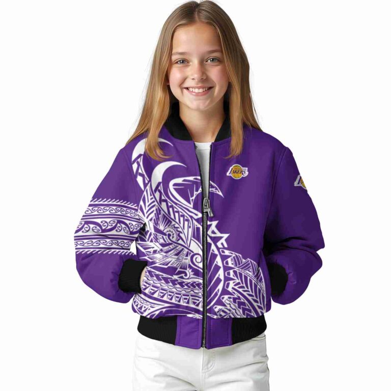 los angeles lakers tribal art purple white black jacket top rated jacketwow