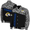 los angeles rams camo patchwork black jacket fashion forward jacketwow