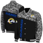 los angeles rams camo patchwork black jacket best selling jacketwow