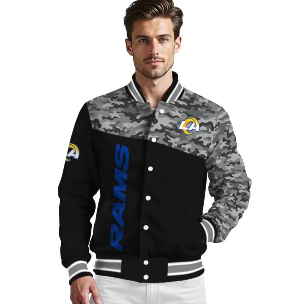 los angeles rams camo patchwork black jacket high quality jacketwow