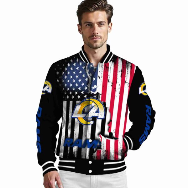 los angeles rams patriotic theme black jacket high quality jacketwow