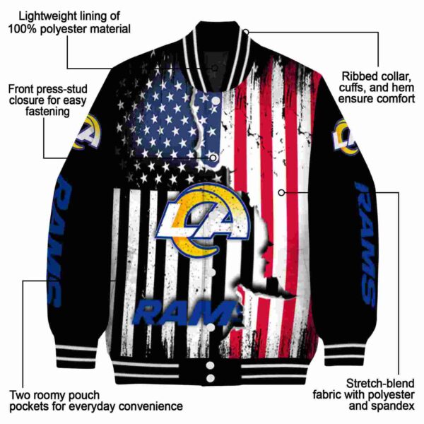 los angeles rams patriotic theme black jacket new arrival jacketwow