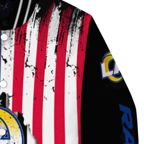 los angeles rams patriotic theme black jacket premium grade jacketwow