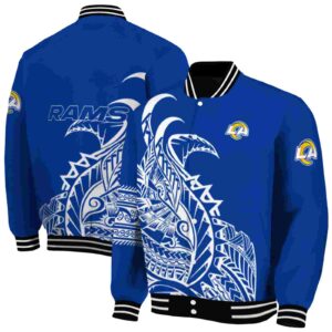 los angeles rams tribal art blue white black jacket fashion forward jacketwow