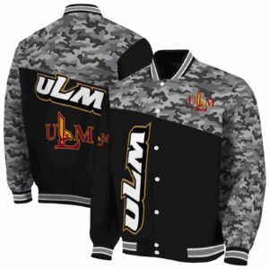 louisiana monroe warhawks camo patchwork black jacket fashion forward jacketwow