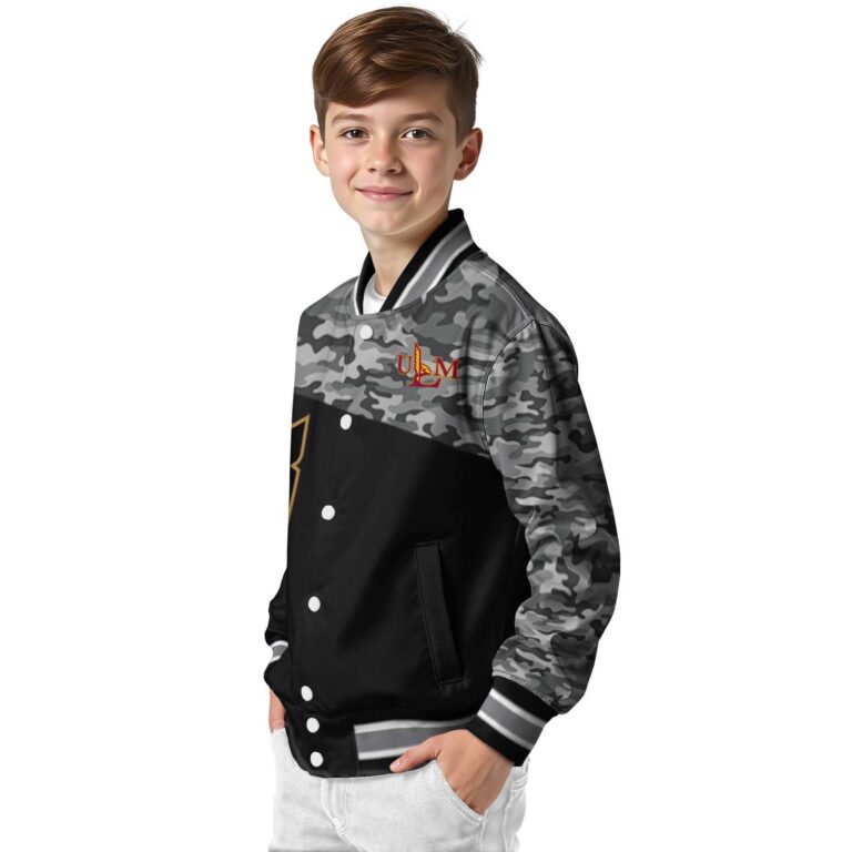 louisiana monroe warhawks camo patchwork black jacket trendy jacketwow
