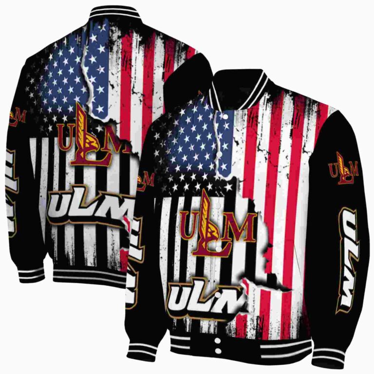 louisiana monroe warhawks patriotic theme black jacket fashion forward jacketwow