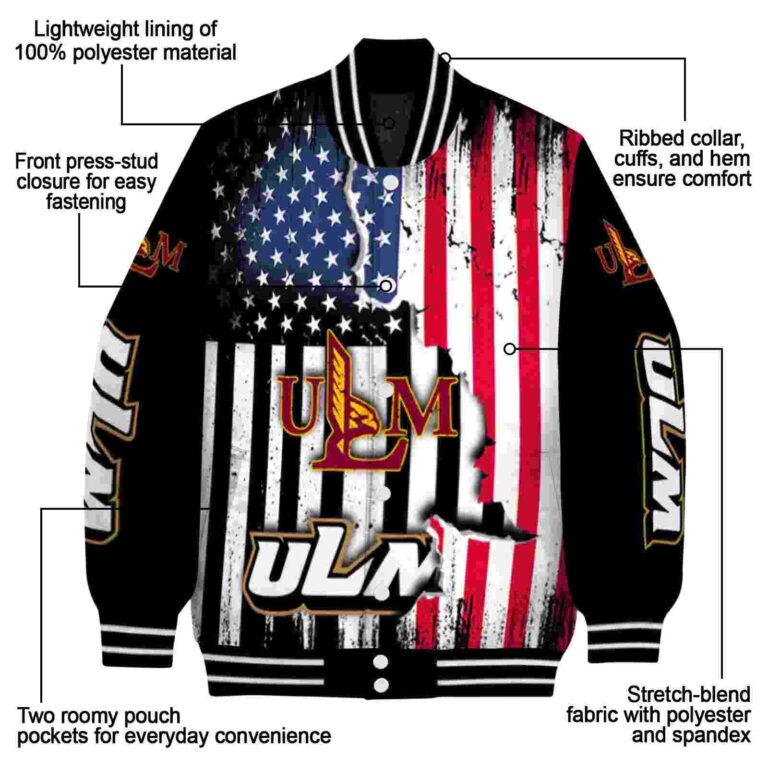 louisiana monroe warhawks patriotic theme black jacket new arrival jacketwow