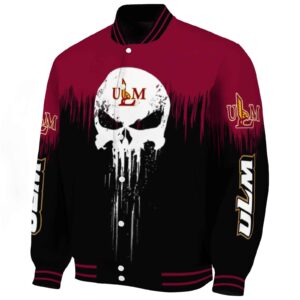 louisiana monroe warhawks punisher skull red black white jacket best selling jacketwow