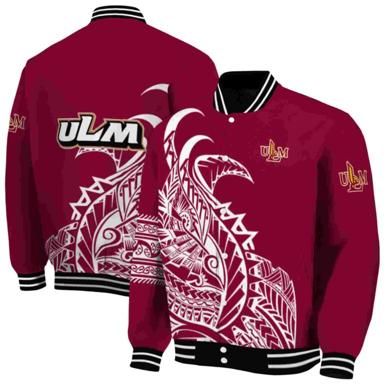 louisiana monroe warhawks tribal art red white black jacket fashion forward jacketwow