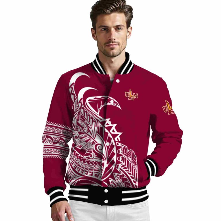 louisiana monroe warhawks tribal art red white black jacket high quality jacketwow