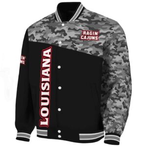louisiana ragin cajuns camo patchwork black jacket best selling jacketwow