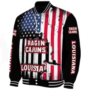 louisiana ragin cajuns patriotic theme black jacket best selling jacketwow