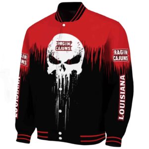 louisiana ragin cajuns punisher skull red black white jacket best selling jacketwow