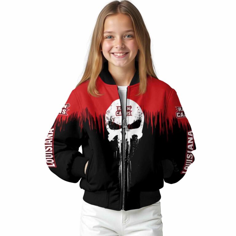 louisiana ragin cajuns punisher skull red black white jacket top rated jacketwow