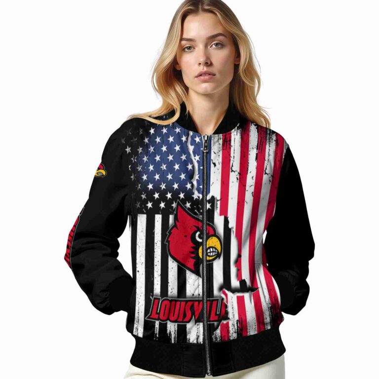 louisville cardinals patriotic theme black jacket latest model jacketwow