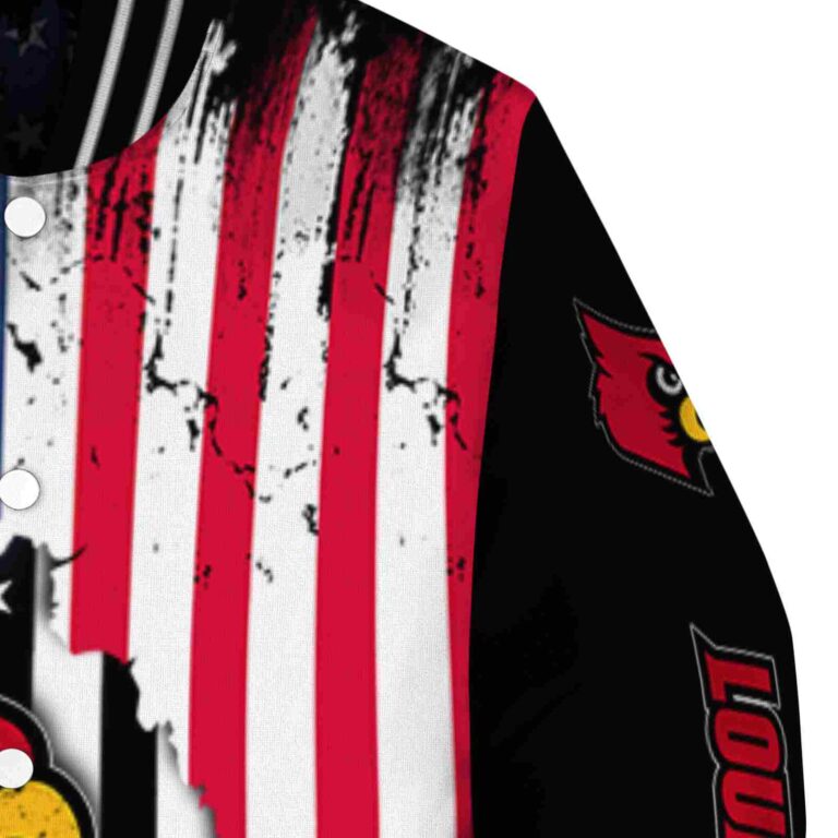 louisville cardinals patriotic theme black jacket premium grade jacketwow