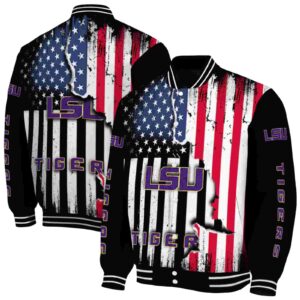 lsu tigers patriotic theme black jacket fashion forward jacketwow