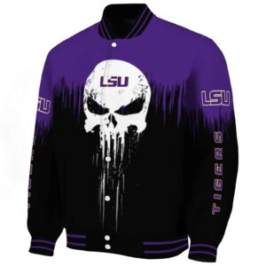 lsu tigers punisher skull purple black white jacket best selling jacketwow