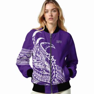 lsu tigers tribal art purple white black jacket latest model jacketwow