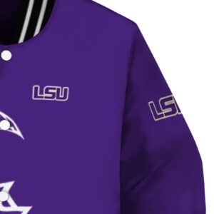 lsu tigers tribal art purple white black jacket premium grade jacketwow