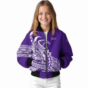lsu tigers tribal art purple white black jacket top rated jacketwow