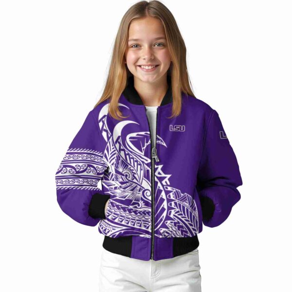 lsu tigers tribal art purple white black jacket top rated jacketwow