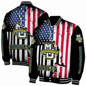 marquette golden eagles patriotic theme black jacket fashion forward jacketwow