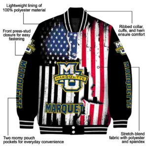 marquette golden eagles patriotic theme black jacket new arrival jacketwow