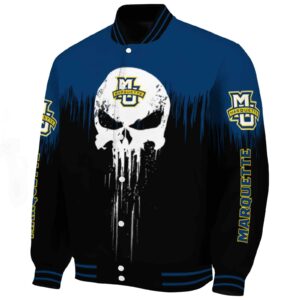 marquette golden eagles punisher skull blue black white jacket best selling jacketwow