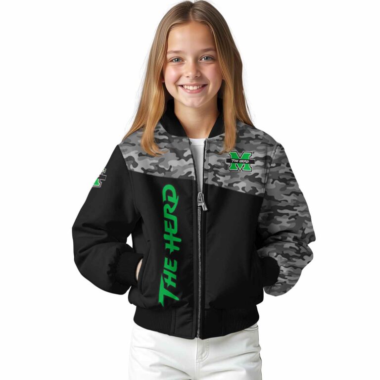 marshall thundering herd camo patchwork black jacket top rated jacketwow