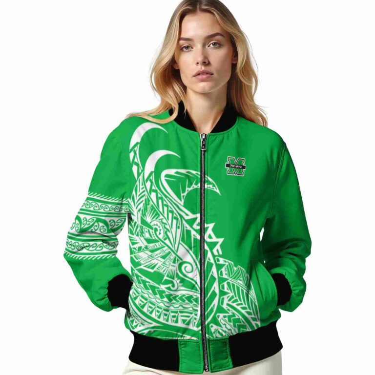 marshall thundering herd tribal art green white black jacket latest model jacketwow