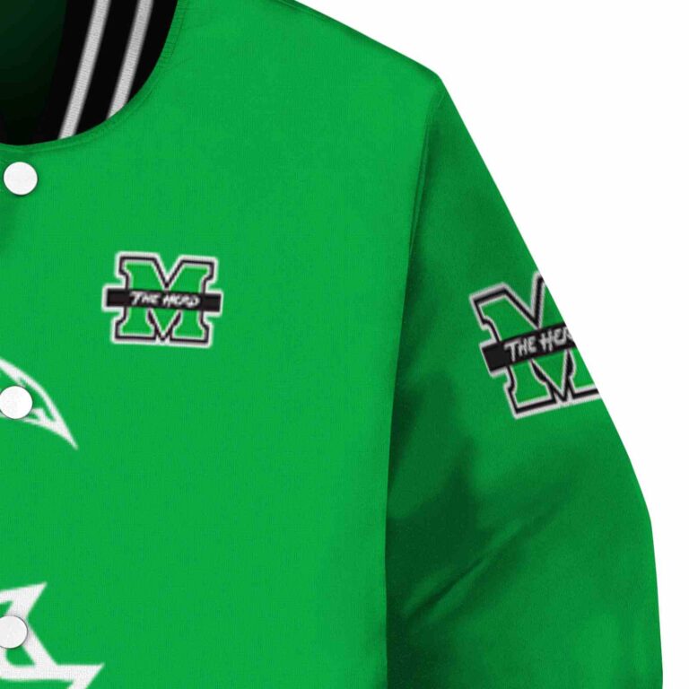 marshall thundering herd tribal art green white black jacket premium grade jacketwow