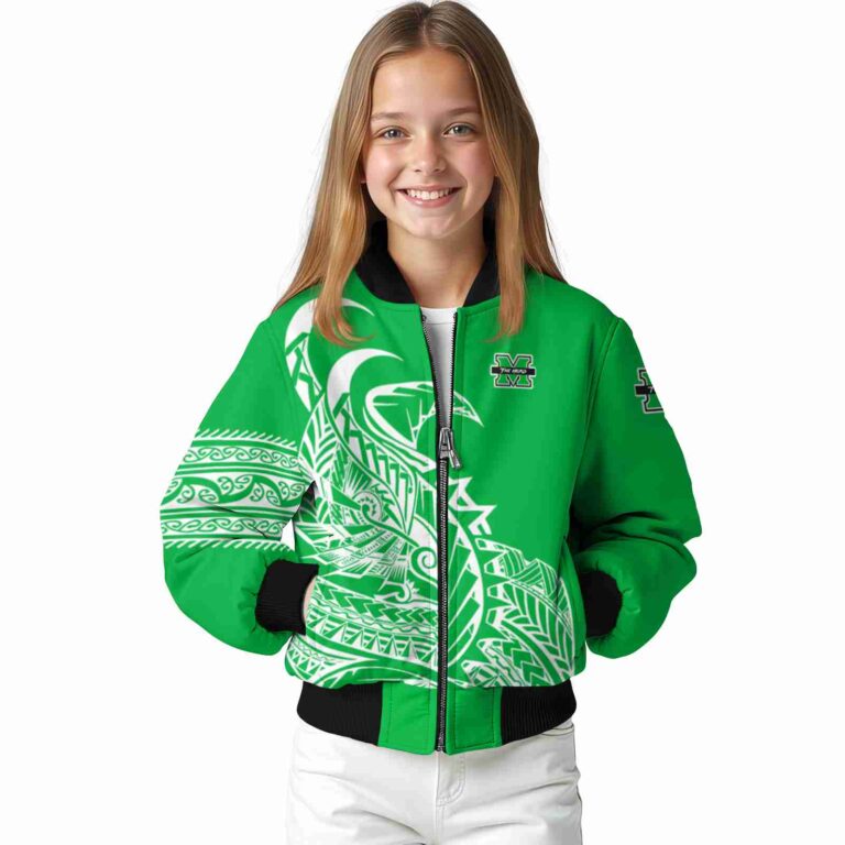 marshall thundering herd tribal art green white black jacket top rated jacketwow