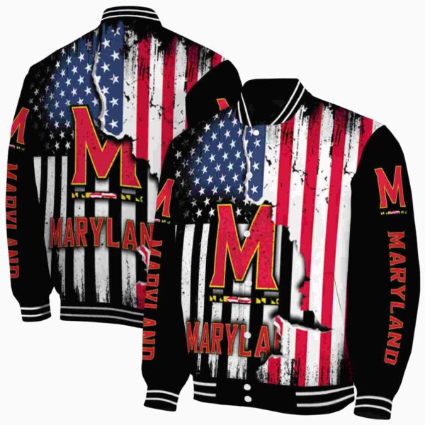 maryland terrapins patriotic theme black jacket fashion forward jacketwow