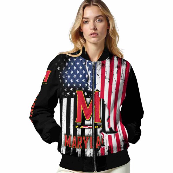 maryland terrapins patriotic theme black jacket latest model jacketwow